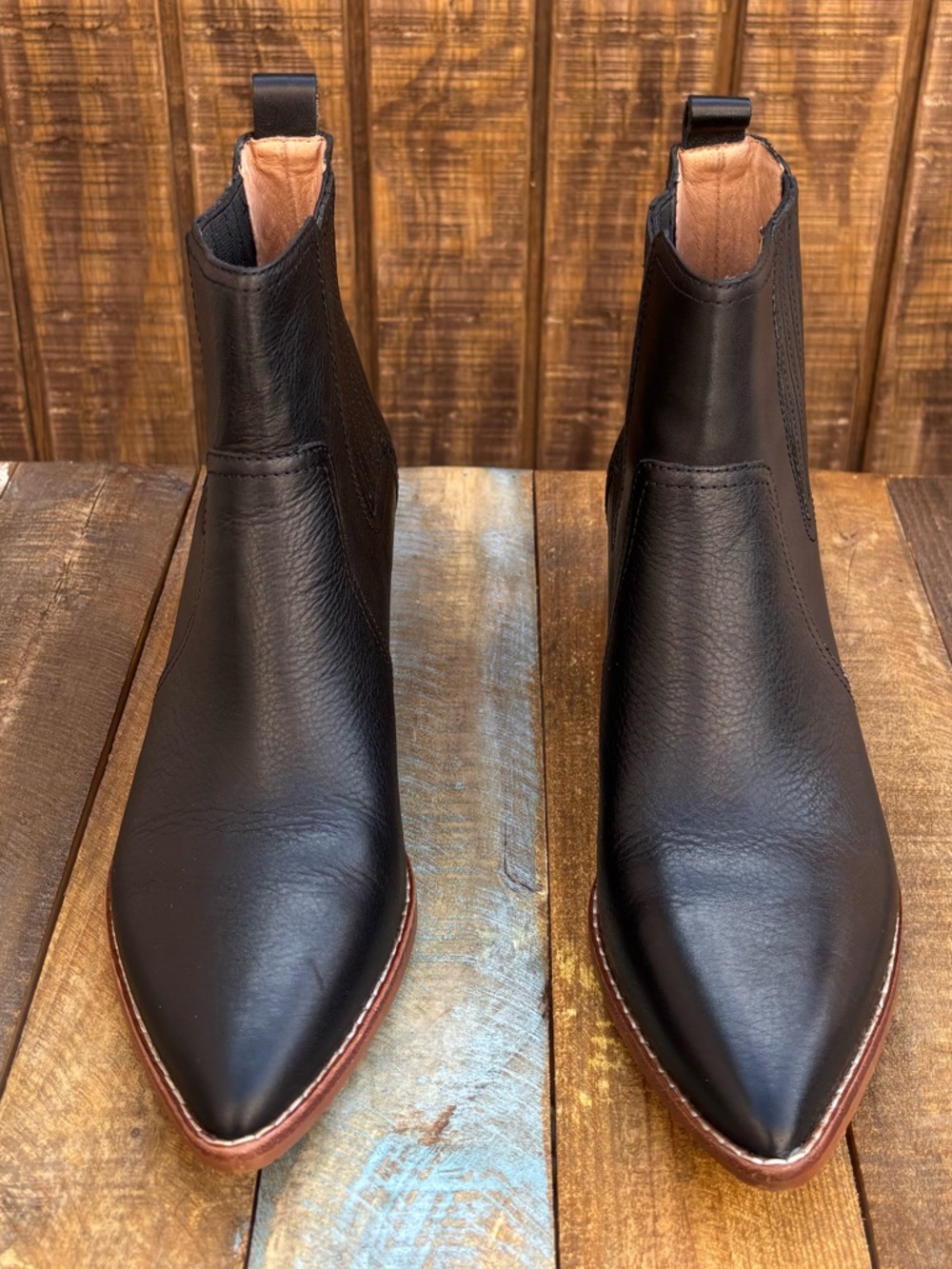 Madewell Chelsea Black Leather Ankle Boots - Picture 6 of 16